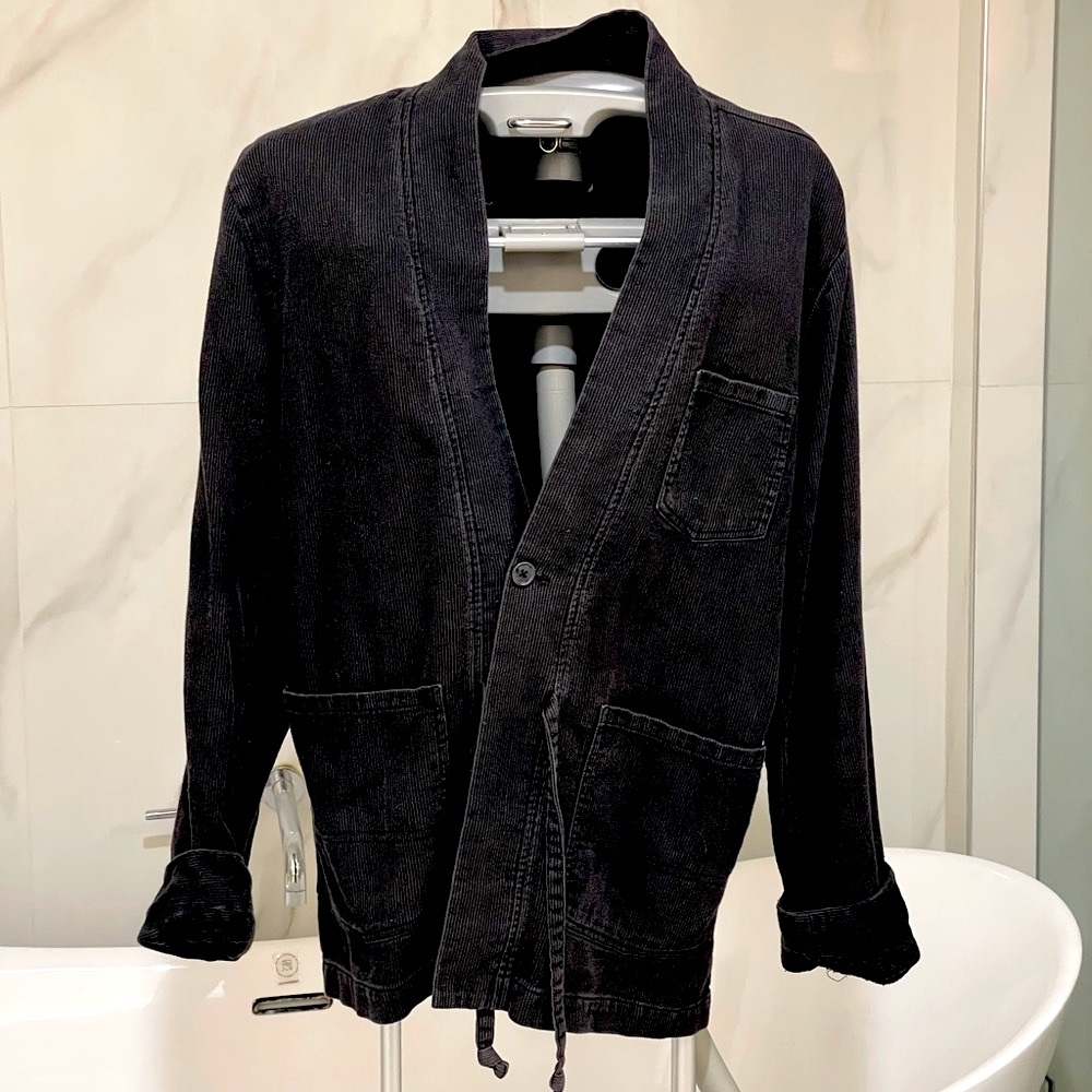 Shades of Grey by Micah Cohen Charcoal Grey Black Kimono Jacket in M Size 40